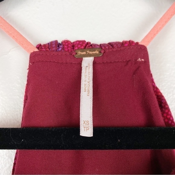 Free People Red Season In The Sun Halter Lace Up Tank Top Size XS - Picture 9 of 10
